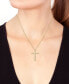 ფოტო #2 პროდუქტის EFFY® Diamond Cross 18" Pendant Necklace (1/5 ct. t.w.) in 14k Gold