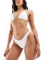 Фото #4 товара Cotton On high side brazillian bikini bottom in white crinkle