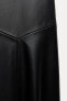 Zw collection leather effect midi skirt