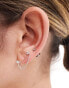 Kingsley Ryan Sterling Silver crystal stud and chain ear climber in silver