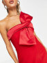 Фото #3 товара Lavish Alice bandeau bow detail wrap midi dress in red