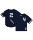 Фото #2 товара Men's Derek Jeter Navy New York Yankees Cooperstown Collection Mesh Batting Practice Button-Up Jersey