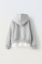 Flocked contrast slogan hoodie