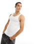 River Island muscle fit vest in white