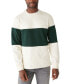 Фото #1 товара Men's Relaxed Fit Long Sleeve Rugby Stripe Crewneck Sweater