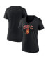 ფოტო #2 პროდუქტის Women's Black USC Trojans Evergreen Campus V-Neck T-shirt