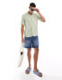 ONLY & SONS revere collar stripe shirt in sage