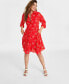 Фото #2 товара Women's Long-Sleeve Belted Shirtdress, Created for Macy's