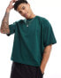 ASOS DESIGN oversized boxy raglan t-shirt in dark green Pinienhain, M - Chest 40 - фото #1