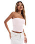 Фото #1 товара ASOS DESIGN rib fold over bandeau top in light pink