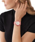 Women's Everest Quartz Three-Hand Geranium Pink Silicone Watch 43mm