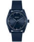 ფოტო #1 პროდუქტის Men's Bright Quartz Blue Leather Watch 42mm