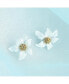 ფოტო #3 პროდუქტის Women's Green Wild Flower Stud Earrings