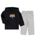 ფოტო #1 პროდუქტის Infant Boys and Girls Navy, Heathered Gray Milwaukee Brewers Fan Flare Fleece Hoodie and Pants Set