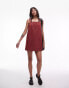 Topshop denim boxy cami dress in red