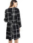 Фото #8 товара New Look crinkle smock mini dress in black check