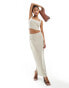 Kaiia tailored maxi skirt co-ord in beige