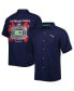 Фото #1 товара Men's Navy New England Patriots Top of Your Game Camp Button-Up Shirt