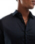 Armani Exchange all over logo text long sleeve shirt in navy