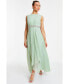 ფოტო #1 პროდუქტის Plus Size Chiffon Embellished Round Neck Evening Dress