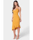 ფოტო #4 პროდუქტის Women's Cross Over Flounce Midi Scuba Crepe