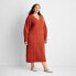 Фото #1 товара Women's Long Sleeve Chunky Sweater Midi Dress - Future Collective with Reese