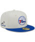 ფოტო #1 პროდუქტის Men's New Era x Cream, Royal Philadelphia 76ers NBA x Staple Two-Tone 59FIFTY Fitted Hat
