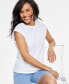 Фото #1 товара Women's Embellished Cotton Top, Created for Macy's