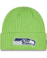 Фото #1 товара Головной убор New Era мужской Seattle Seahawks Core Classic Cuffed Knit Неоново-зеленый