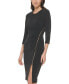 Фото #3 товара Women's Metallic Zip-Trim Sheath Dress