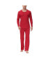 ფოტო #1 პროდუქტის Men's Two Piece Henley Pajama Set