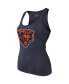 Фото #3 товара Women's Threads Justin Fields Navy Chicago Bears Player Name and Number Tri-Blend Tank Top