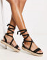 Фото #4 товара Truffle Collection espadrille tie leg sandals in black