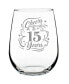 Cheers to 15 Years 15th Anniversary Gifts Stem Less Wine Glass, 17 oz