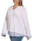 ფოტო #3 პროდუქტის Plus Size Woven-Hem Hoodie