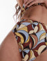 Topshop mix and match high waist high leg bikini bottoms in 70's swirl print Разноцветный, 32 - фото #3