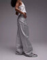 Фото #1 товара Topshop silver studded mid rise Column jeans in bone white