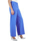 ფოტო #3 პროდუქტის Women's Solid Wide-Leg Mid-Rise Linen Pants