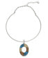 Фото #1 товара Robert Lee Morris Soho semi-Precious Mixed Stone Oval Pendant Wire Necklace