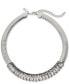 Фото #1 товара Silver-Tone Crystal & Snake Chain Collar Necklace, 17" + 3" extender, Created for Macy's