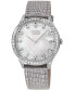 ფოტო #1 პროდუქტის Women's Morcote Swiss Quartz Silver-Tone Leather Watch 36mm