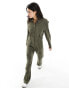 Mango utlity oversized jumpsuit in khaki