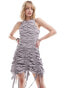 Фото #1 товара Amy Lynn Erin adjustable ruffle bow tie mini dress in grey