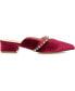 Фото #2 товара Women's Jewel Rhinestone Embellished Velvet Slip On Flats