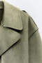 Faux suede trench coat