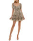 ფოტო #4 პროდუქტის Juniors' Printed V-Neck Tiered Fit & Flare Dress