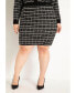 ფოტო #3 პროდუქტის Plus Size Knit Tweed Mini Skirt