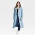 Фото #2 товара Women's Denim Trench Coat - Universal Thread Light Wash L