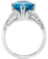 ფოტო #2 პროდუქტის Blue Topaz (6 ct. t.w.) & Diamond (1/20 ct. t.w.) Statement Ring in 14k White Gold