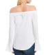 Sanctuary Women's Abby Off the Shoulder Bell Sleeve Novelty Woven Top White XS